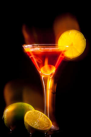 colourful coctail on the black backgroundの写真素材