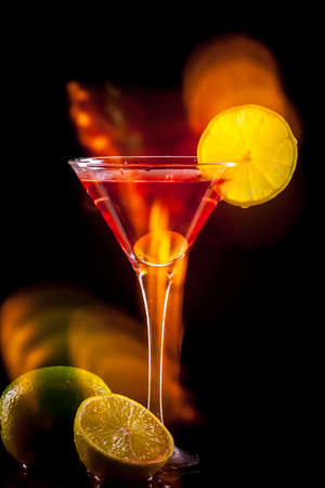 colourful coctail on the black backgroundの写真素材