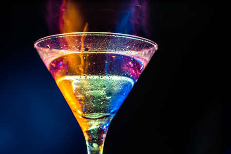 colourful coctail on the black backgroundの写真素材