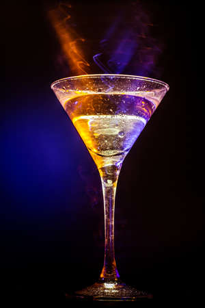fresh coctail on the black backgroundの写真素材