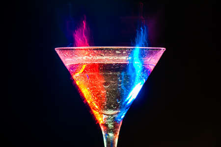 fresh coctail on the black backgroundの写真素材