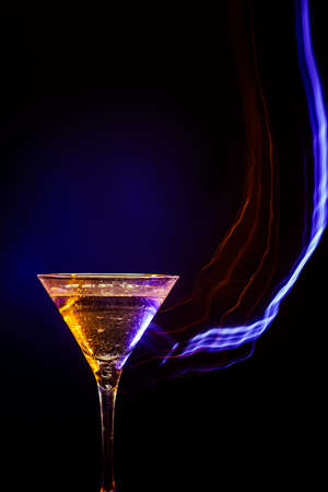 fresh coctail on the black backgroundの写真素材