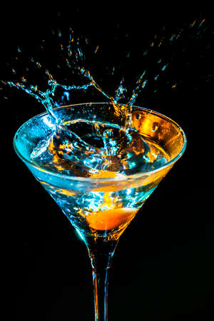 colourful cocktail on the black backgroundの写真素材