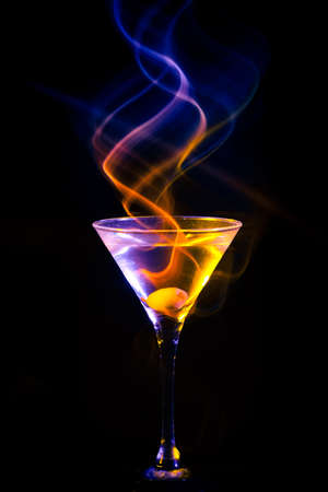 colourful cocktail on the black backgroundの写真素材