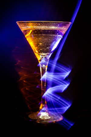 fresh coctail on the black backgroundの写真素材
