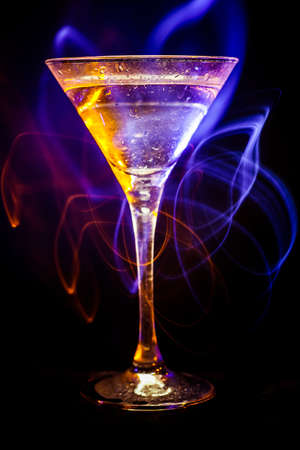 fresh coctail on the black backgroundの写真素材