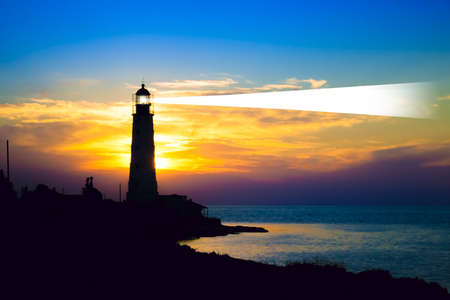 Lighthouse on sunset. Crimea, Ukraineの写真素材