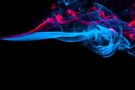 Coolor smoke in the black abstract backgroundの写真素材
