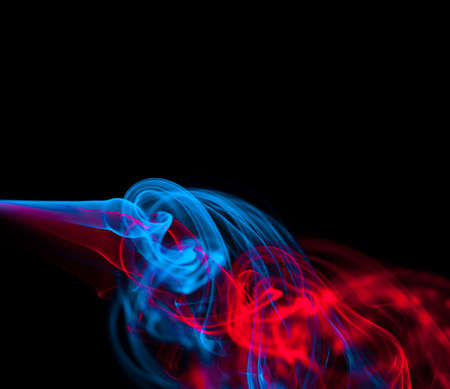 Coolor smoke in the black abstract backgroundの写真素材