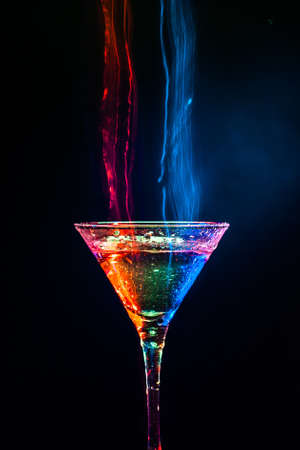colourful coctail on the black backgroundの写真素材
