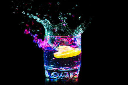 colourful coctail on the black backgroundの写真素材