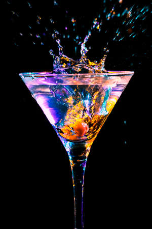 colourful coctail on the black backgroundの写真素材