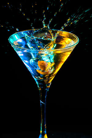 colourful coctail on the black backgroundの写真素材