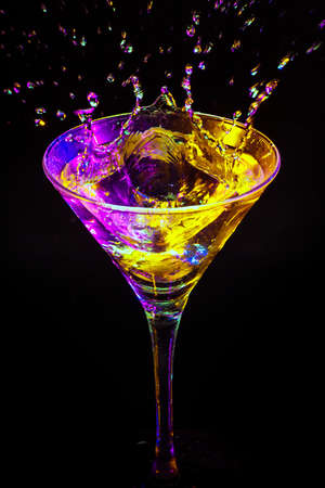 colourful coctail on the black backgroundの写真素材