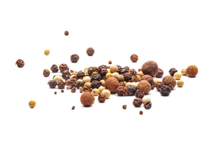 Spice of pepper or turmeric isolated on white background