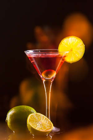 modern fresh coctail on the black backgroundの写真素材
