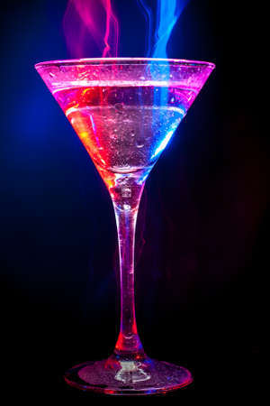 modern colourful coctail on the black backgroundの写真素材