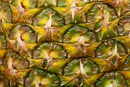 Close up texture of fresh ripe pineapple backgroundの写真素材