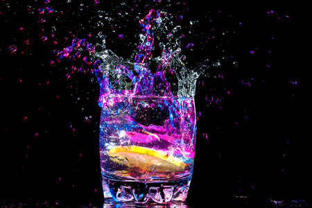 colourful coctail on the black backgroundの写真素材
