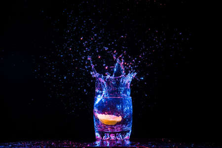 colourful coctail on the black backgroundの写真素材