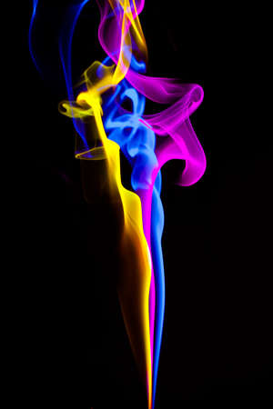 Mistery beautiful smoke on the black backgroundの写真素材
