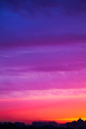 early morning multicolored summer  sunrise in Kiev, Ukraineの写真素材