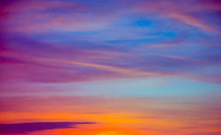 Bright orange and yellow colors sunset skyの写真素材