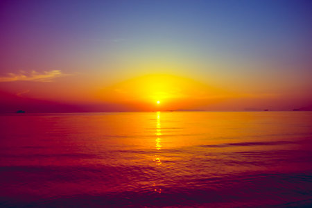 Tropical sunset on the beach. Ao-Nang. Krabi. Thailand
