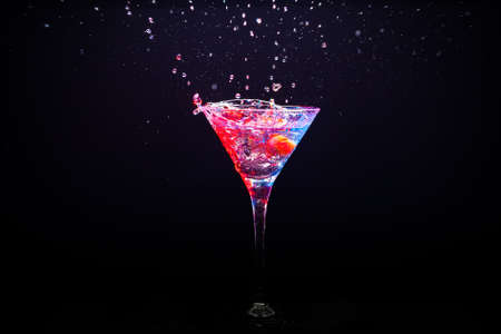 modern colourful coctail on the black backgroundの写真素材