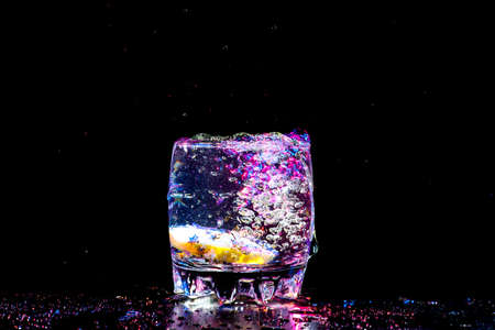 colourful coctail on the black backgroundの写真素材