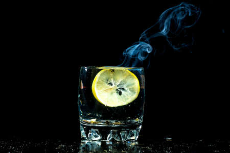 colourful coctail on the black backgroundの写真素材