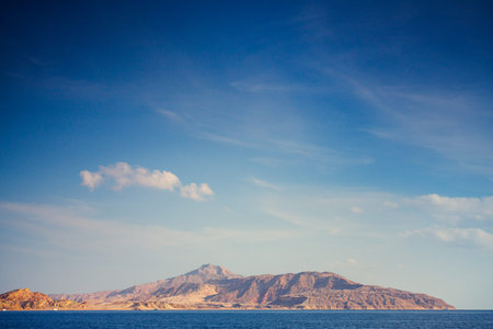 Turquoise seascape with an island