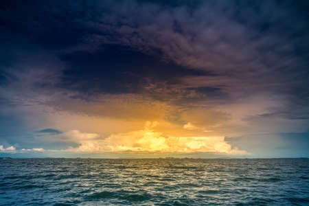 Tropical sunset on the beach. Ao-Nang. Krabi. Thailandの写真素材