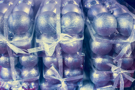 Full pack of colorful Christmas balls. の写真素材