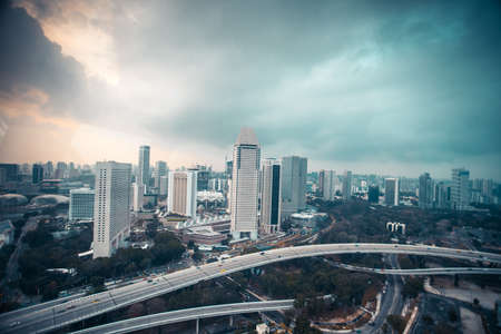 Top view from singapore flyer in day time, HDR photoのeditorial素材
