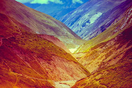 Beautiful landscape in Himalayas mountains, Annapurna area.