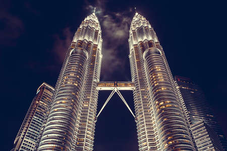 Kuala Lumpur, Malaysia. Petronas Towers twin skyscrapersのeditorial素材
