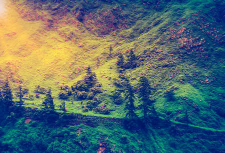 Beautiful landscape in Himalayas mountains, Annapurna area.の写真素材