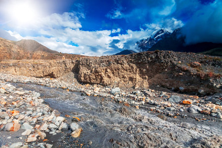 Beautiful landscape in Himalayas mountains, Annapurna area.