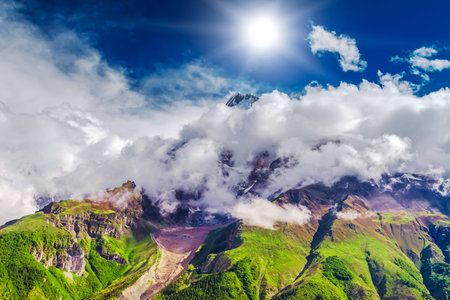 Beautiful landscape in Himalayas mountains, Annapurna area.