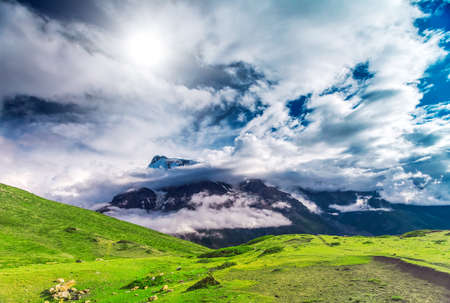 Beautiful landscape in Himalayas mountains, Annapurna area.の写真素材