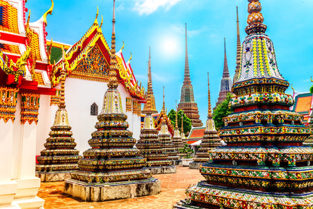 Royal grand palace and garden in Thailandの写真素材