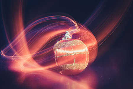 blurry christmas ball light backgroundの写真素材