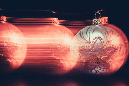 blurry christmas ball light backgroundの写真素材