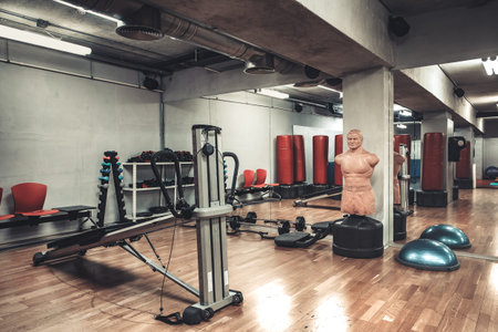 Empty boxing area in the gym