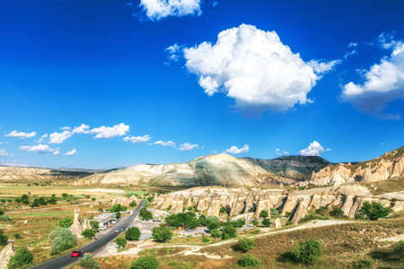 road to Beautiful landscape in Cappadocia, Turkeyの写真素材