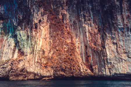 The colorful limestone cliffs of the Indian Ocean. Exotic Phi Phi Islands, the Kingdom of Thailand....