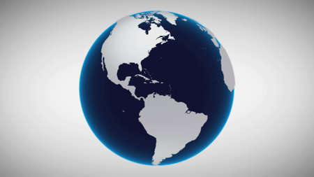 Motion Earth Isolated Business Concept Background. Planet Map Rotation Universe Zoom Celestial Object Digital Continents Surface. Global Technology Deep Outer Space Exploration 3D Animationの写真素材