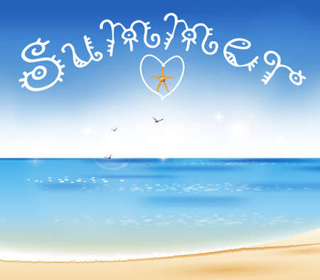 Illustration of an inviting beach のイラスト素材
