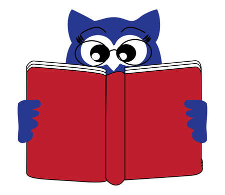 Illustration of reading book owlのイラスト素材